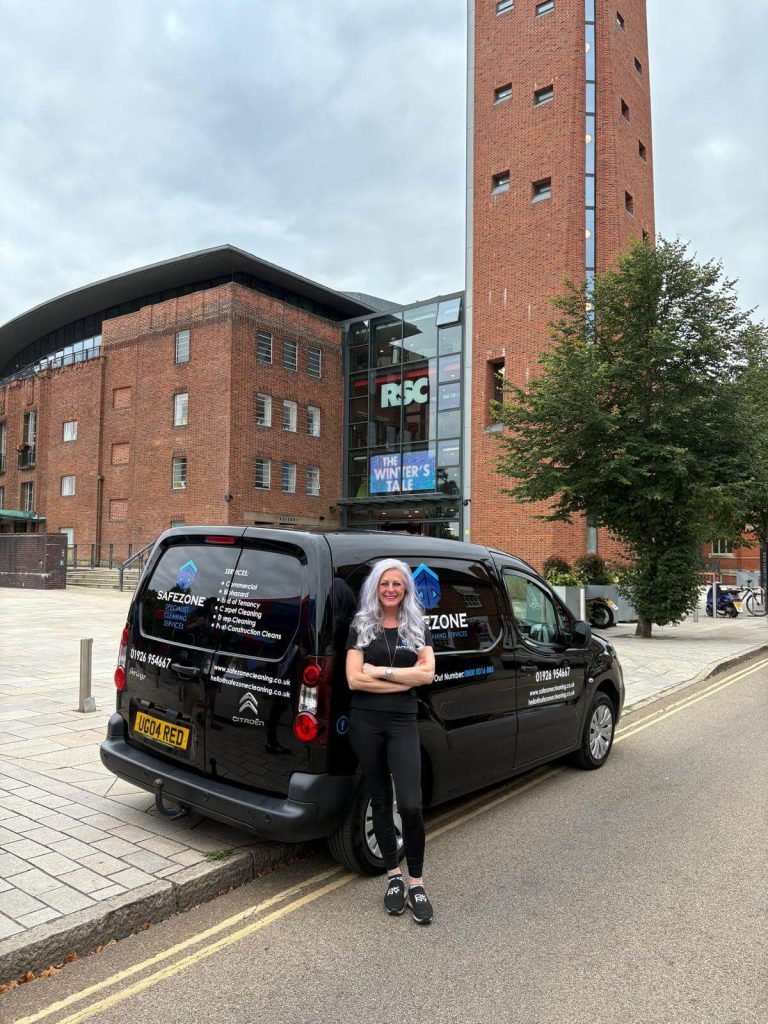 Safezone specialist cleaning outside the Royal Shakespeare Theatre, stratford-upon-avon